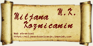 Miljana Kozničanin vizit kartica